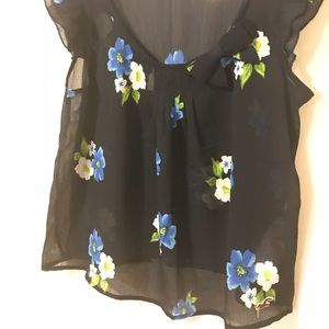 Hollister Navy Flowered “Dressy” Tank